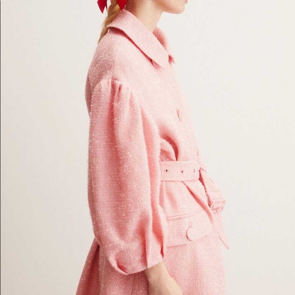 NWT Simone Rocha H&M Pink Tinsel Coat szS - Picture 3 of 4